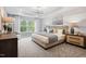 Serene bedroom with large windows, tray ceiling, neutral tones, elegant furnishings and ample natural light at 1213 Everton Ave, Durham, NC 27703