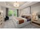 A serene main bedroom featuring a large window and a comfortable king-sized bed at 1215 Everton Ave, Durham, NC 27703