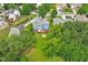 Stunning aerial view of a charming home surrounded by lush greenery and mature trees at 1217 Heritage Greens Dr, Wake Forest, NC 27587