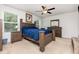 Inviting main bedroom with a cozy bed and matching wooden furniture set at 150 Sherrill Place Ln, Garner, NC 27529