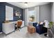 Charming home office with blue decor and a view at 1517 Tamarisk Ln, Durham, NC 27703
