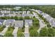 Scenic aerial view showcasing houses with well-kept lawns and tree-lined streets in a tranquil neighborhood setting at 1720 Laurel Park Pl, Cary, NC 27511