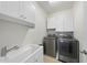 Laundry room featuring modern appliances, sink, and plenty of storage space at 1720 Laurel Park Pl, Cary, NC 27511