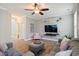 Spacious living room featuring open layout with hardwood floors and modern decor at 215 Outwater Ridge Dr, Garner, NC 27529