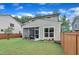 View of backyard featuring a screened porch and green, healthy lawn at 2721 Jazzy St, New Hill, NC 27562