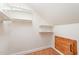 This is an attic space featuring built-in shelving at 307 Millbrook Dr, Pittsboro, NC 27312