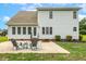 Backyard patio with seating and view of the home's rear exterior at 40 Breckenridge Pl, Dunn, NC 28334
