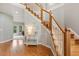 Elegant entryway with hardwood floors, staircase, and decorative accents at 40 Breckenridge Pl, Dunn, NC 28334