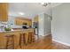 Eat-in kitchen with granite island, hardwood floors, stainless steel appliances at 40 Breckenridge Pl, Dunn, NC 28334