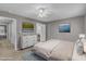 This well-appointed bedroom has stylish furnishings and a carpet at 4658 Fawnbrook Cir, Raleigh, NC 27612