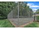 Tennis court with mesh fencing, trees and grass outside of it at 4658 Fawnbrook Cir, Raleigh, NC 27612