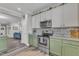 Well-lit kitchen with stainless steel appliances, granite countertops, and decorative backsplash at 533 Duchart Ln, Fuquay Varina, NC 27526