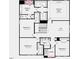 Second floor floorplan featuring owner's suite, three additional bedrooms, loft and two bathrooms at 539 Claftin St, Sanford, NC 27330