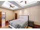 Comfortable bedroom features stylish furnishings, hardwood floors, and ample natural light at 6510 New Market Way, Raleigh, NC 27615