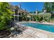 Stunning view of the pool and home's backyard at 6510 New Market Way, Raleigh, NC 27615