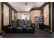 Basement theater room with tiered seating, and media storage at 8405 Hempton Cross Dr, Wake Forest, NC 27587