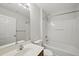 Clean bathroom featuring a shower and tub combination, and a modern vanity at 8621 Neuse Club Ln # 106, Raleigh, NC 27616