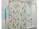 Bathroom with a shower featuring a fun llama-themed shower curtain at 1112 Prewitt Ranch Dr, Holly Springs, NC 27540