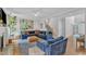Comfortable living room featuring plush couches, hardwood floors, and a view of the staircase at 1237 Shirehall Park Ln, Wake Forest, NC 27587