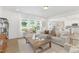 Cozy living room with neutral furniture, view of the kitchen and dining areas, and natural light at 140 Benson Village Dr # 83, Benson, NC 27504