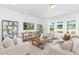 Bright living room with modern furnishings, neutral color palette, and large windows at 140 Benson Village Dr # 83, Benson, NC 27504