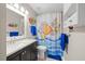Bathroom with vanity and decorative shower curtain for  at 151 Lake Pine Dr, Cary, NC 27511
