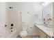 Updated bathroom features modern vanity, quartz counters, and updated hardware at 2201 Alpine Rd, Durham, NC 27707