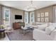 Cozy living room with a stylish rug, comfortable seating, and bright windows at 221 Steel Springs Ln # 23, Angier, NC 27501