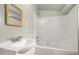 Cozy bathroom offering a tub/shower and vanity with framed mirror at 2527 Ossipee Front St, Elon, NC 27244