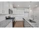 Beautiful kitchen with white cabinets, granite countertops, stainless steel appliances, and center island at 3916 Well Fleet Dr, Fuquay Varina, NC 27526