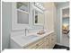 Bright bathroom with double sinks and plenty of counter space, showcasing the perfect blend of style and functionality at 45 Birnham Ln, Durham, NC 27707