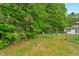 Picturesque backyard with privacy fencing, bordered by lush trees, providing a serene outdoor escape at 5805 Craig Rd, Durham, NC 27712