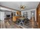 Open dining area with a view of the fireplace and living room, great for entertaining and Gathering gatherings at 8365 Aaron Creek Church Rd, Oxford, NC 27565