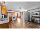 Spacious kitchen with stainless steel appliances, wood floors and wood cabinetry; great for cooking and entertaining at 8365 Aaron Creek Church Rd, Oxford, NC 27565