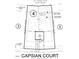 Land plan showcasing lot dimensions for the home on Capsian Court at 91 Caspian Ct, Lillington, NC 27546