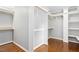 Spacious walk-in closet with ample shelving and storage space for clothes and accessories at 9509 Greenfield Dr, Raleigh, NC 27615