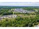 Scenic aerial view of a residential area surrounded by trees and open spaces at 1004 Bridlemine Dr, Fuquay Varina, NC 27526