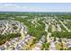 Drone view showcasing a neighborhood with well-spaced homes and community feel at 1004 Bridlemine Dr, Fuquay Varina, NC 27526
