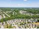 Overhead view of a quiet residential area dotted with green trees and lush lawns at 1004 Bridlemine Dr, Fuquay Varina, NC 27526