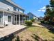 Spacious backyard featuring a patio and a screened-in porch, perfect for outdoor living at 1004 Bridlemine Dr, Fuquay Varina, NC 27526