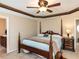 Bedroom showcasing a bed, dresser and ceiling fan at 1004 Bridlemine Dr, Fuquay Varina, NC 27526