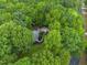 Home viewed from above surrounded by a canopy of leafy green trees at 1205 Elysian Way, Rougemont, NC 27572