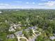 Neighborhood aerial with green trees, blue sky, with city skyline in the background at 1210 Brooks Ave, Raleigh, NC 27607