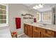 Bright bathroom with double vanity and natural light at 1428 White Opal Dr, Knightdale, NC 27545
