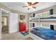 Comfortable bedroom featuring a bunk bed, window, and cheerful decor, ideal for children at 1428 White Opal Dr, Knightdale, NC 27545