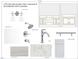 Secondary bath design including a vanity sconce, shower fixtures, and cabinet hardware at 1701 Burnette Garden Path, Raleigh, NC 27612