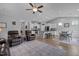 Open-concept living space connects the living room, kitchen, and dining areas at 206 Heart Pine Dr, Wendell, NC 27591