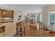 Open living space seamlessly connects the kitchen, dining, and living areas at 212 Fieldtrial Cir, Garner, NC 27529