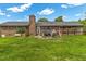 Well-maintained backyard with a brick home and chimney at 2423 Northern Bnd, Burlington, NC 27217