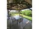 Covered patio with outdoor table and chairs, perfect for outdoor dining at 2511 Dalmahoy Ln, Fuquay Varina, NC 27526